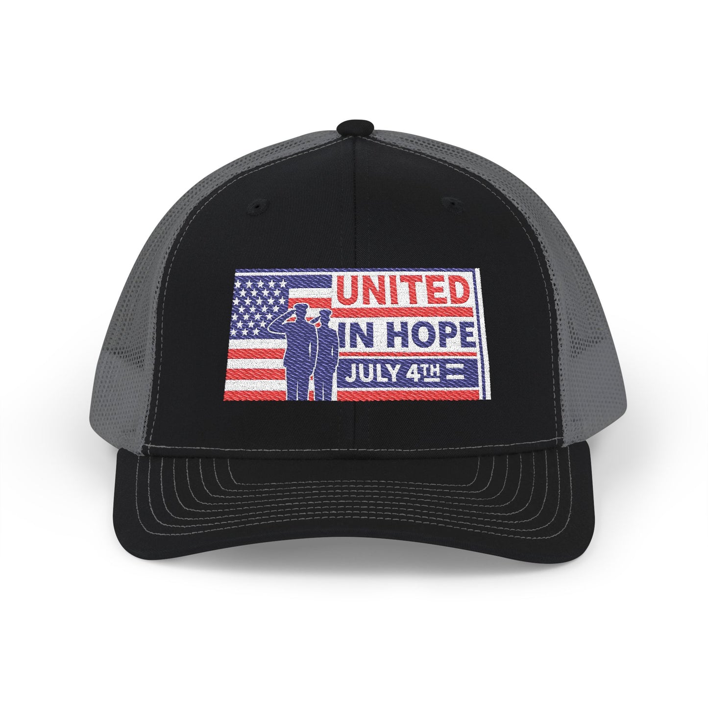 United in Hope – July 4th Patriotic Trucker Hat by NovaDesigns