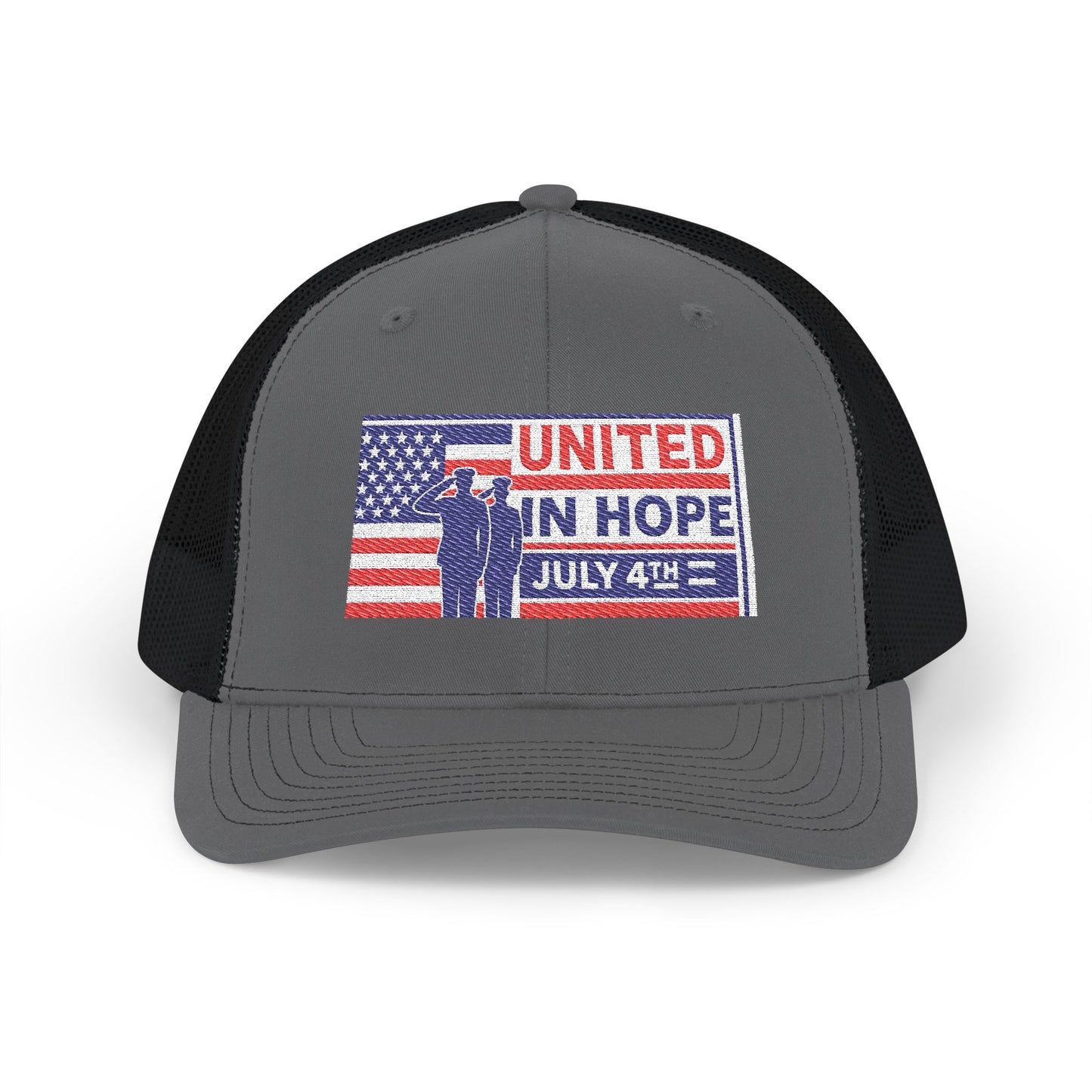 United in Hope – July 4th Patriotic Trucker Hat by NovaDesigns