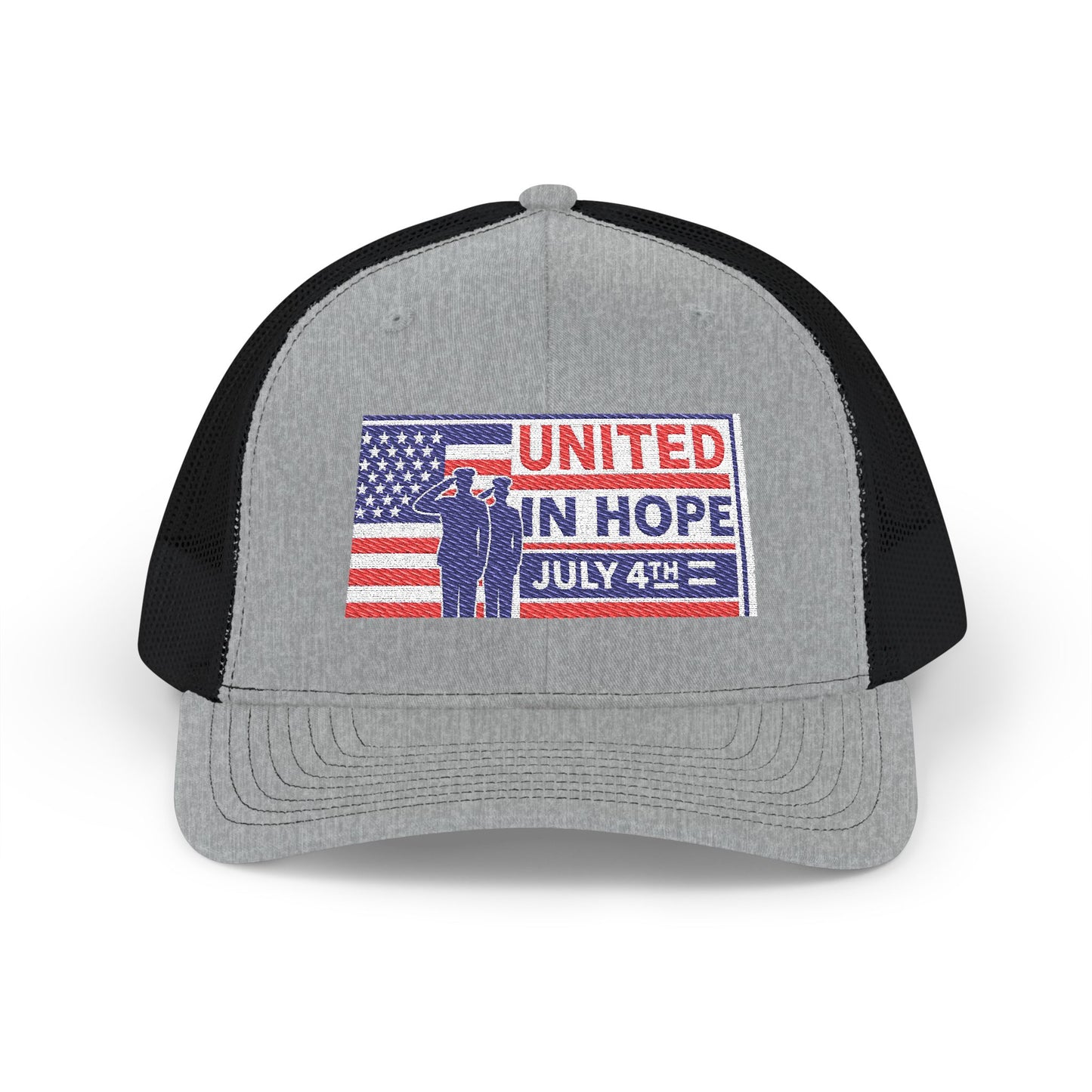 United in Hope – July 4th Patriotic Trucker Hat by NovaDesigns